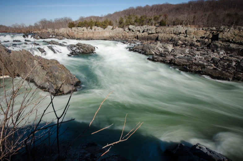 the rapids of a river are filled with water