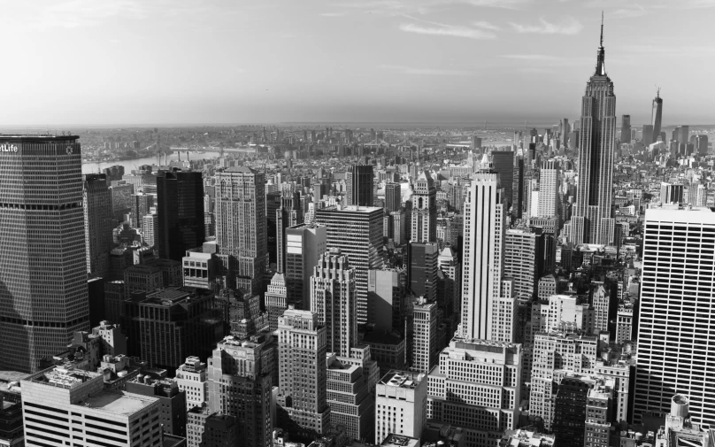 a picture taken from above of the buildings on new york city