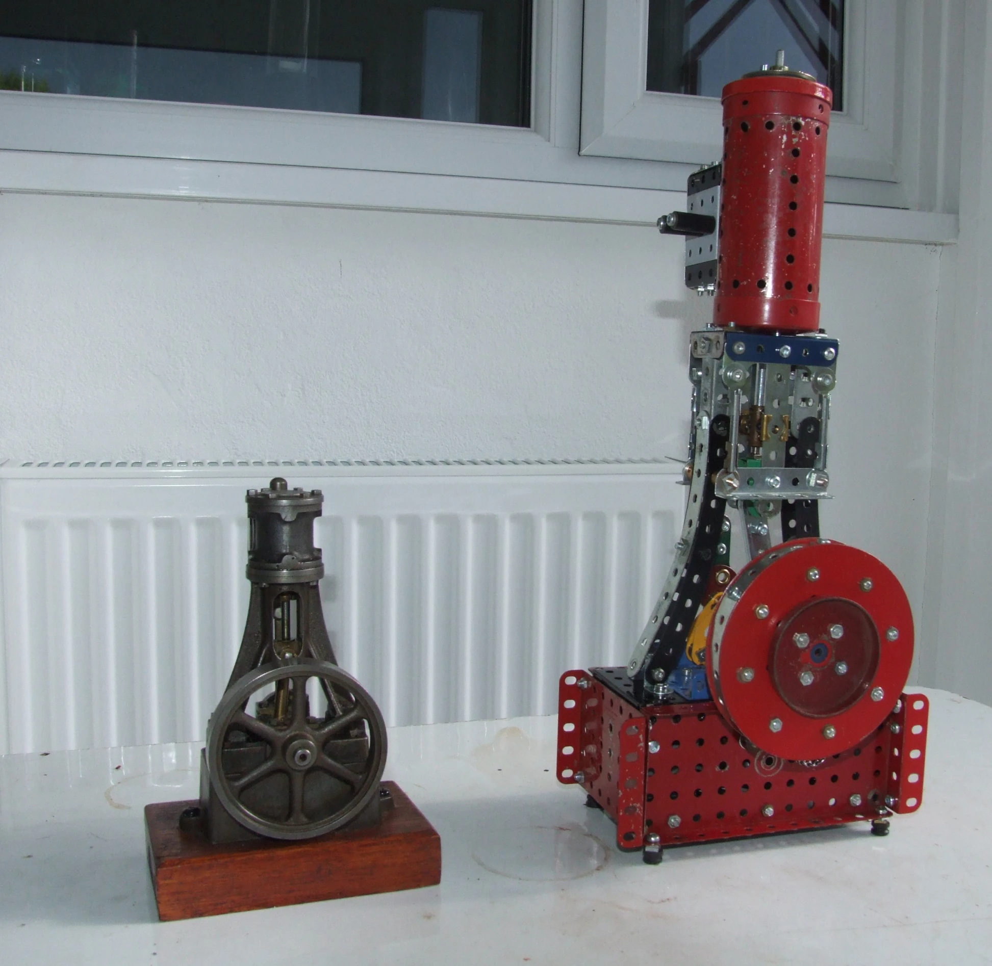 an assembly machine that is in front of a window