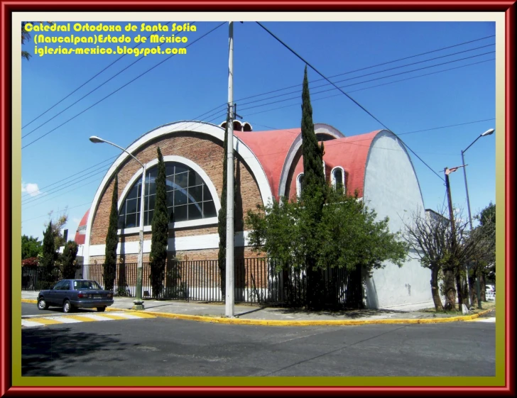 this church building is next to an intersection on the street