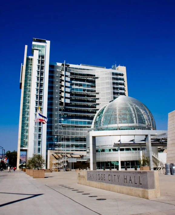 the entrance to the building has an architectural structure