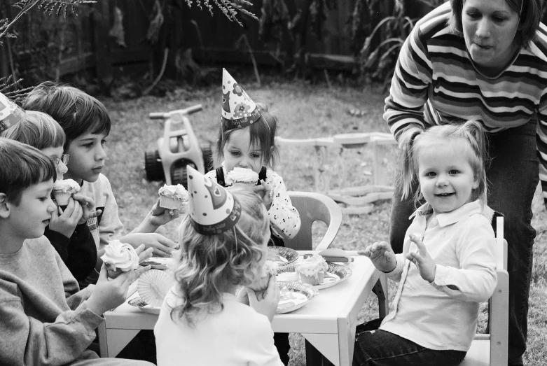 a group of children at a birthday party