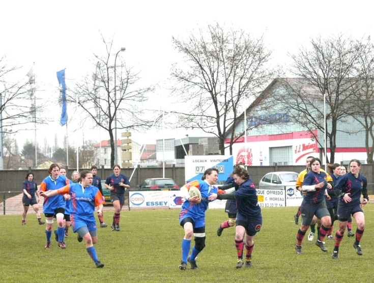 the young rugby players are participating in the competition