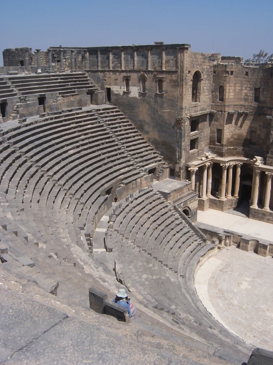 an old ampule and roman seating for many people