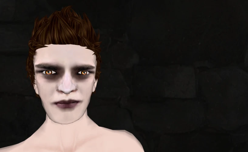an animated image of a creepy man with makeup and 