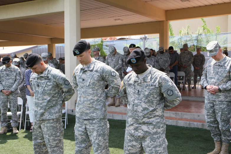 a group of soldiers standing next to each other