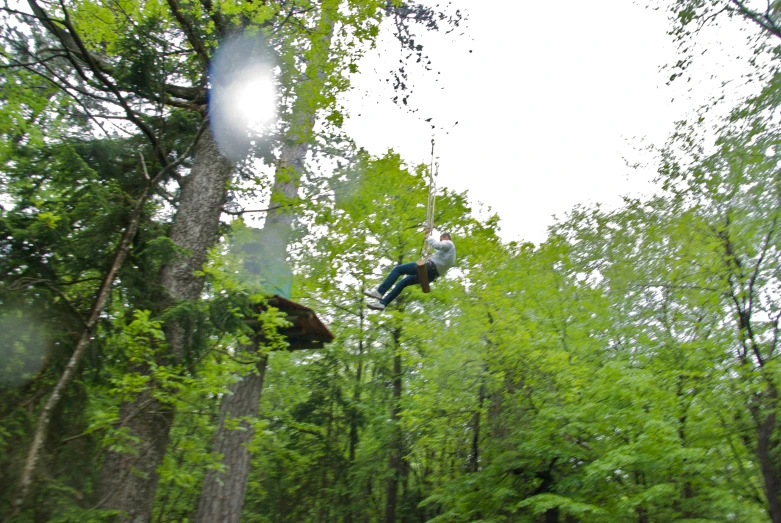 a group of people doing tricks in the air