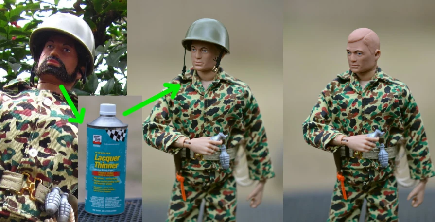 an action figure that is looking like a man in camouflage uniform