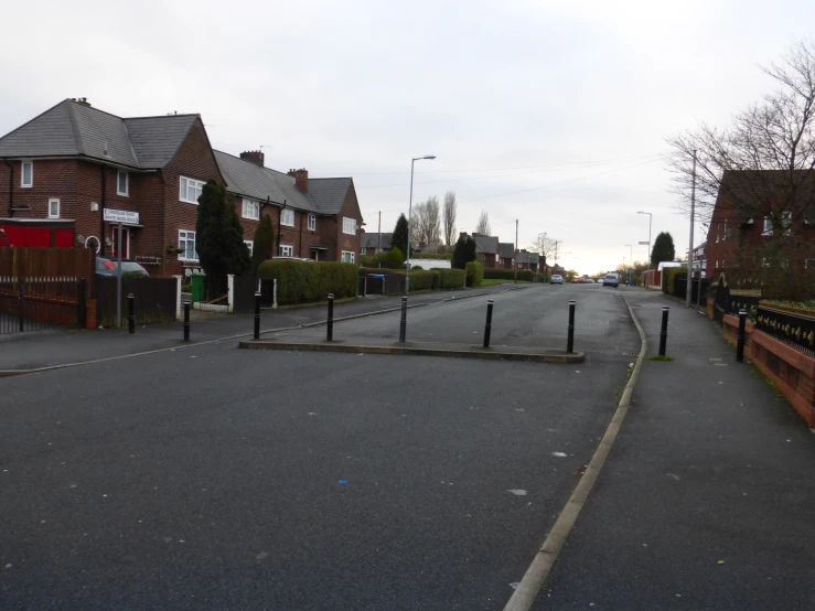 the empty street is not very busy during winter