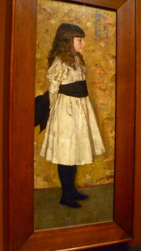 a painting of a girl in a dress