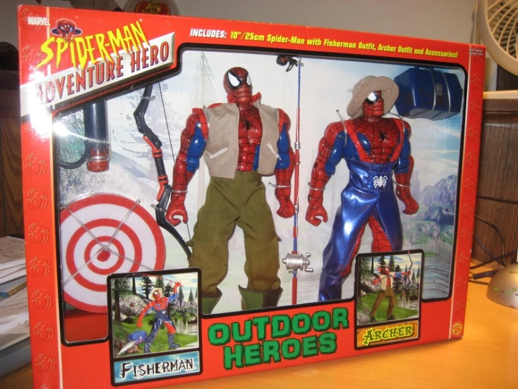 the box has two spider man action figures