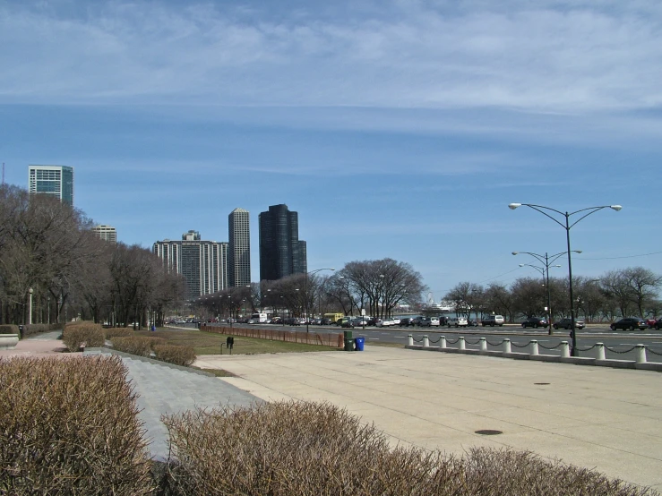 some very tall buildings in the distance