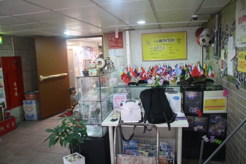 a view into the store's office area