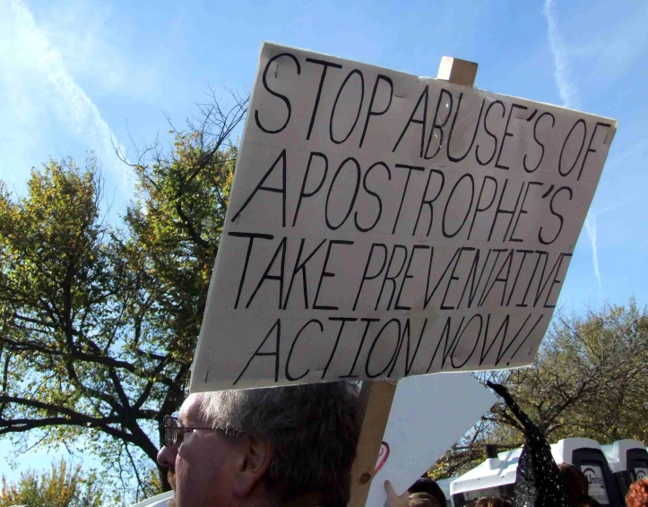 a protest sign with words on it