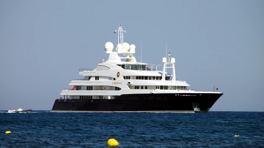 there is a large yacht in the ocean
