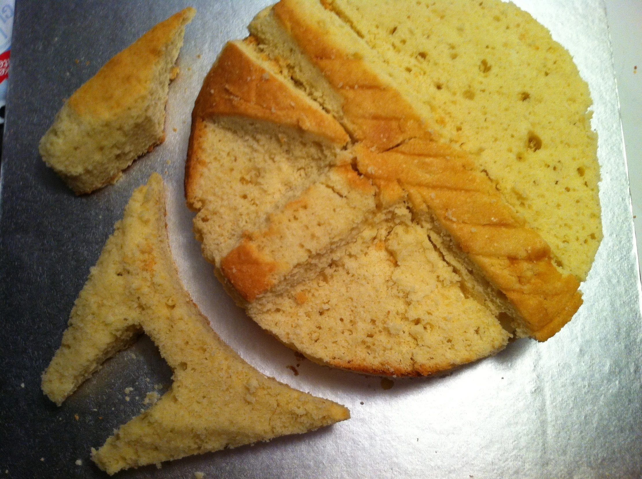 a close up of some bread on a tray