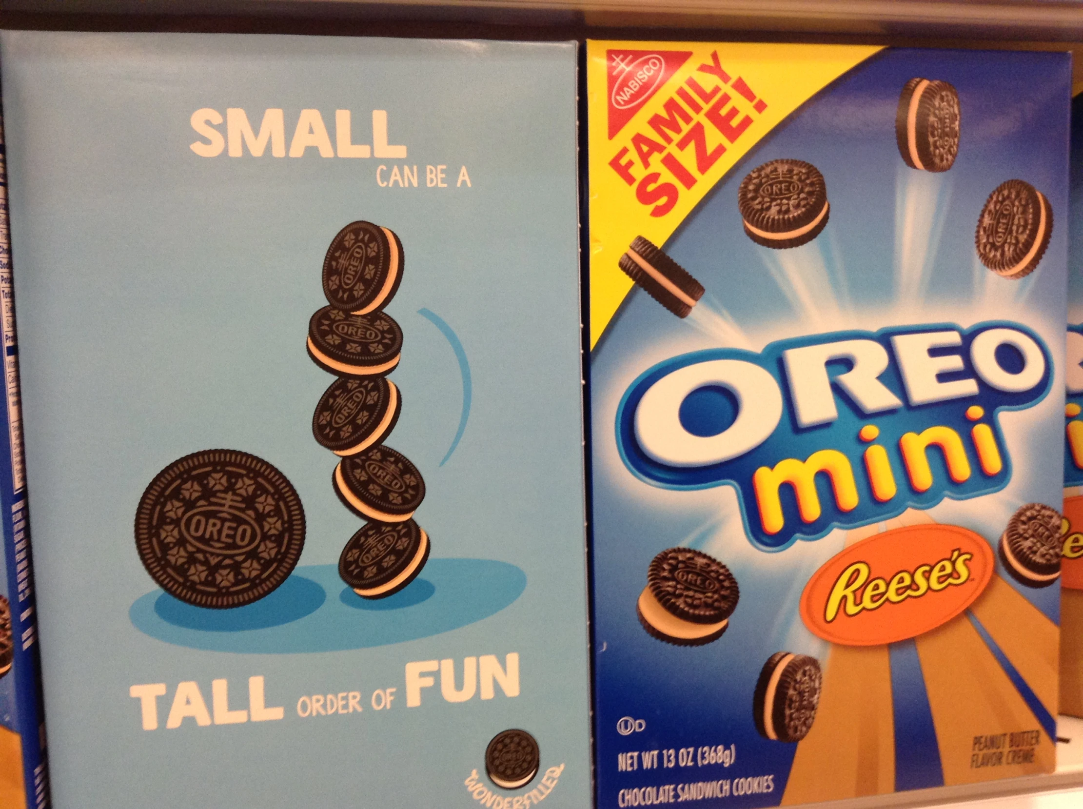 a variety of oreo cookies in the store