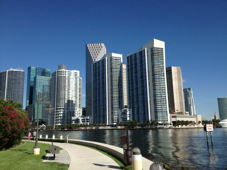 view of city skyline over a body of water