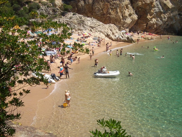 there is a large crowd of people at the beach