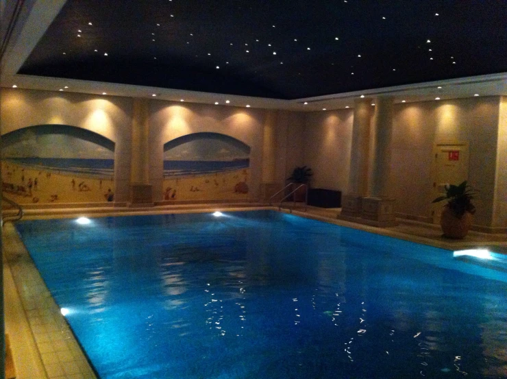 the swimming pool is made of indoor material