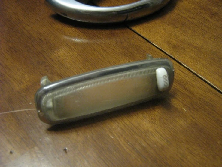 a close up of a metal door handle