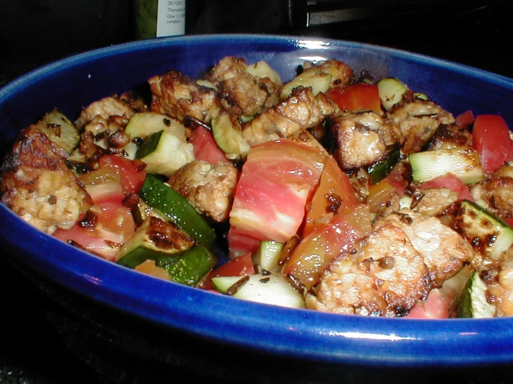 a bowl filled with lots of different types of food