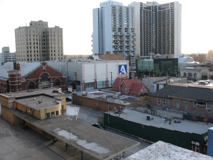 the cityscape shows very tall buildings with large windows