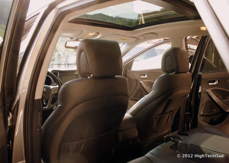 inside of the back seat of a compact vehicle