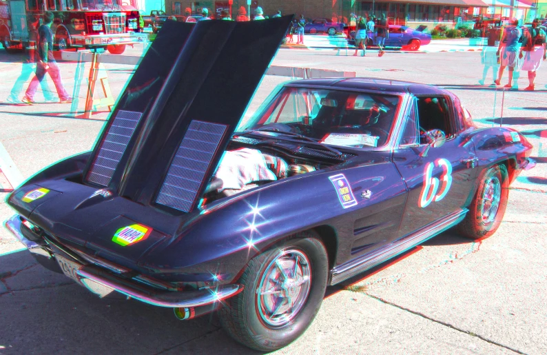 car on the street, showing back end in 3d image