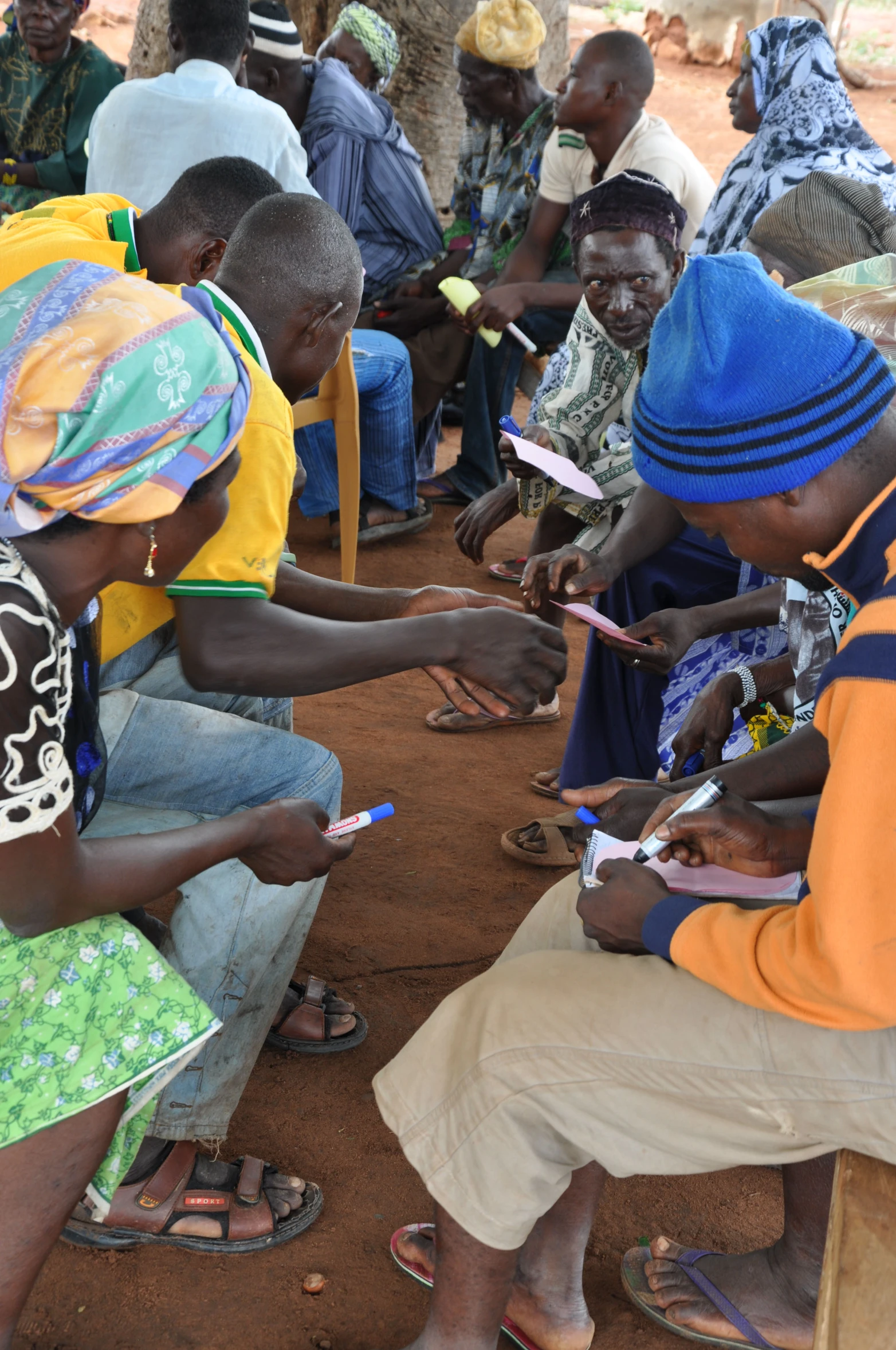 a group of people with surgical devices together