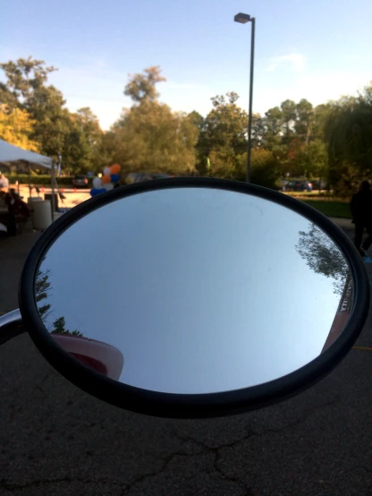 reflection of a man in the rearview mirror