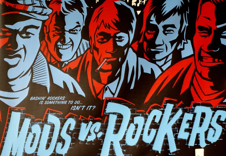a poster of the band  to rockers on display