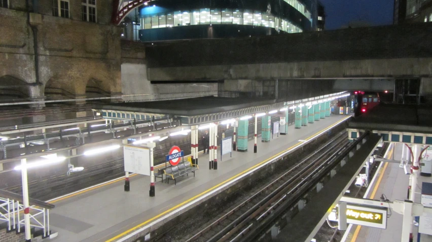 an image of a night train station scene