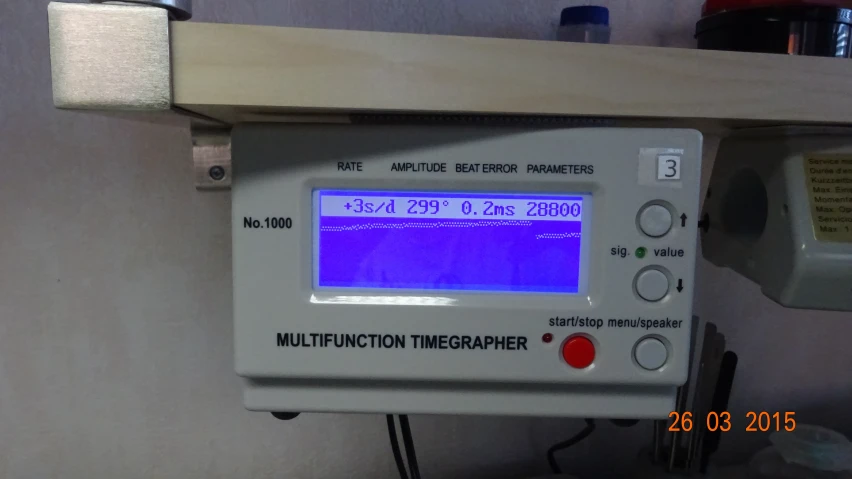 an electronic measuring machine sitting on top of a counter