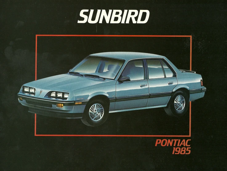 a blue car has the words pontiac on it