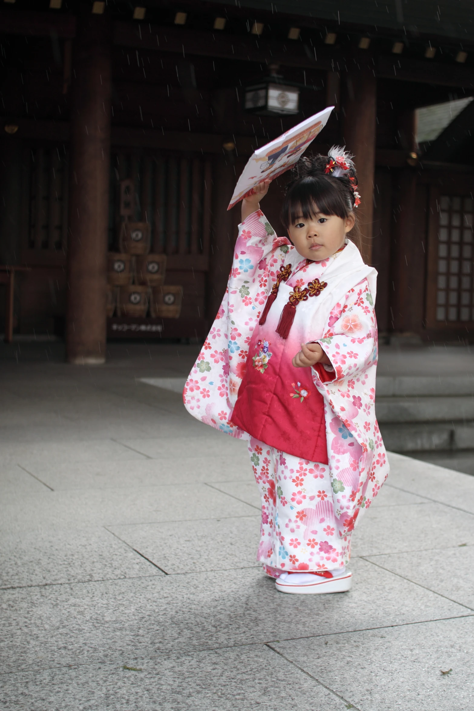 a person wearing an oriental costume carrying a umbrella