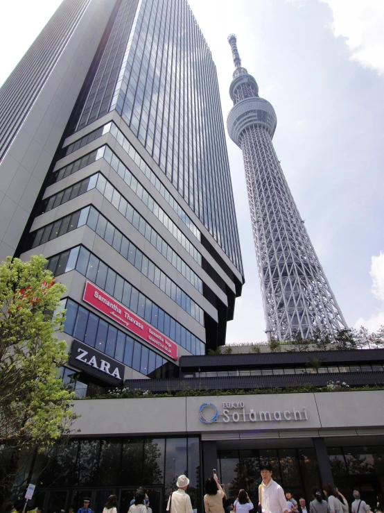 a view from below of a very tall building