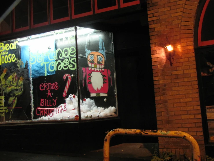 a storefront that is decorated with candy