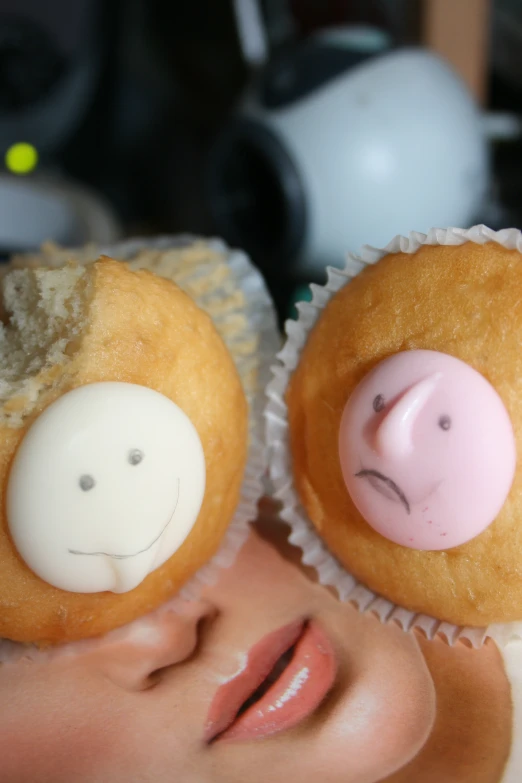 a couple of desserts that have faces on them