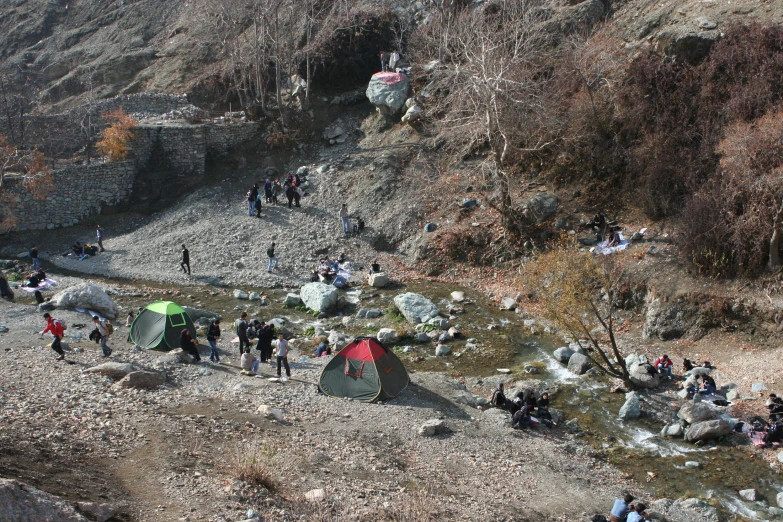 the campers at the bottom of the hill had a lot of conversation