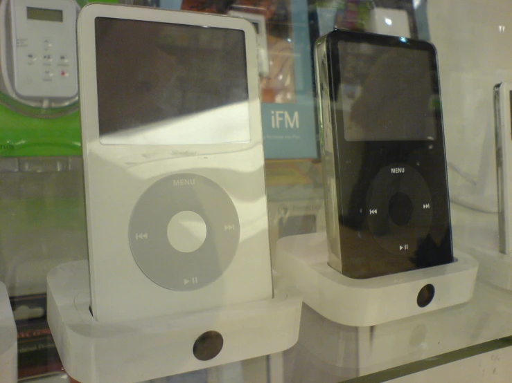 an ipod is being displayed inside the display