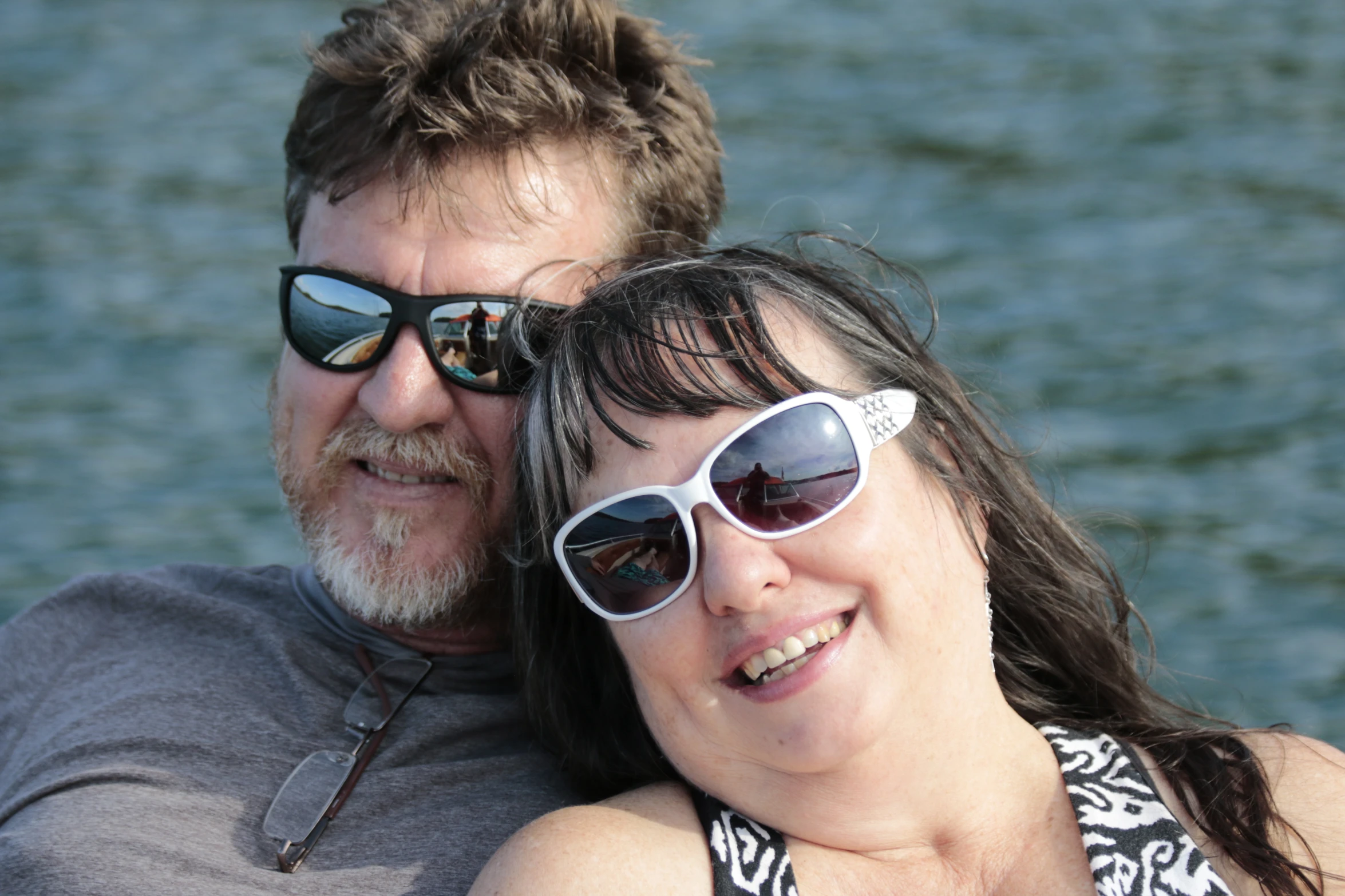 a man and woman posing for a po