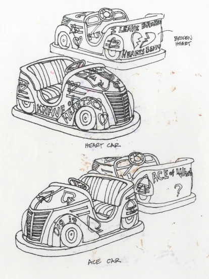 this drawing of a race car from a movie has been drawn