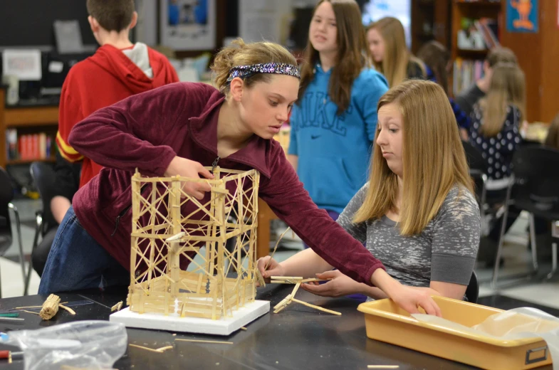 two s work on a miniature model