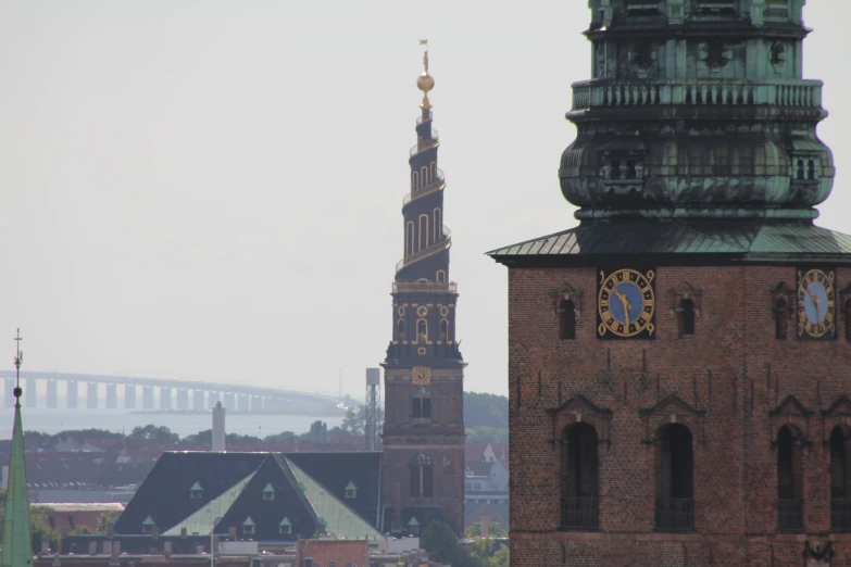 two tall buildings near one another