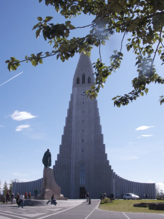 a very tall cathedral on top of a large building