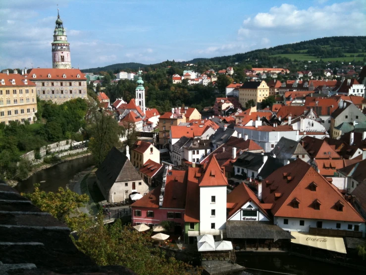 several buildings stand in the midst of a mountainous region