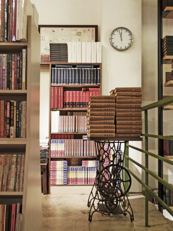 an area in the house where you can find a small liry full of books