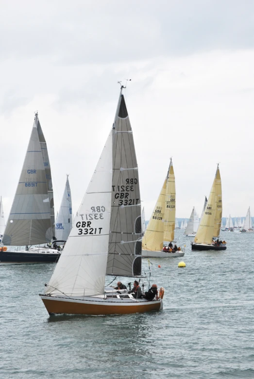 several small sail boats sailing in the open water