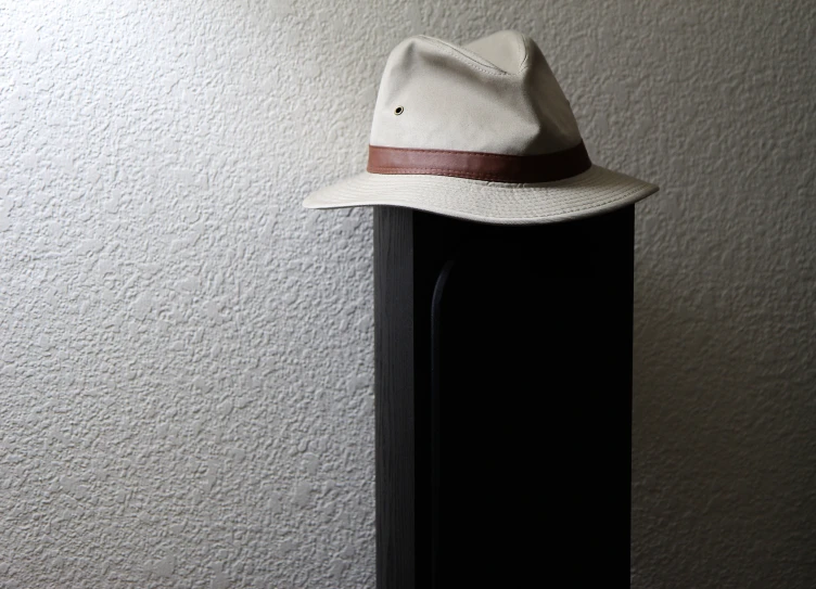 a white hat on top of a pole with no hat